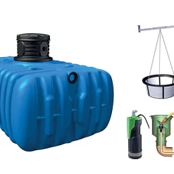 Castorama Lot Récupérateur D'eau De Pluie Jardin Confort Flat Graf 3000 L